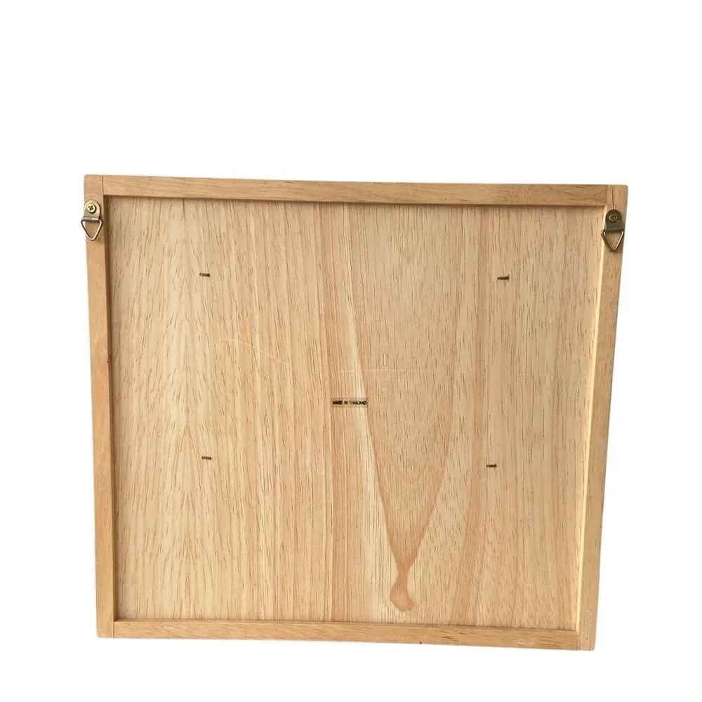 Wooden Wall-Mounted Magazine Rack with Multiple Hooks Made in Thailand